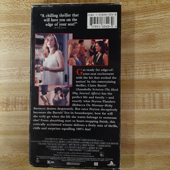 The Hand That Rocks the Cradle (VHS, 1992) Rebecca De Mornay Horror Thriller - Picture 3 of 6